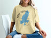 Yellow t-shirt with blue Lake Tiorati map and compass graphic.