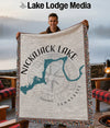 Throw blanket with Nickajack Lake map and Tennessee text.