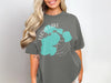 Floyd Lake Minnesota graphic on a dark grey t-shirt with compass detail.
