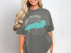 Grey t-shirt with Lake Ontario map and compass graphic.