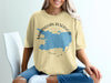 Beige t-shirt with blue Manasquan Reservoir map and "New Jersey" text.