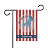 Garden flag with red and white stripes, Benbrook Lake Texas map, and "The Smith Family."