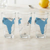Three clear glasses with blue Lake Stevens shape and text "Lake Stevens Washington".