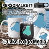 Mug, tumbler, and water bottle with Emerald Lake map design.
