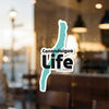 Canandaigua Life sticker with a turquoise lake shape and Lake Lodge Media LLC copyright.