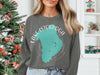 Grey sweatshirt with teal Lake Istokpoga map graphic and "Florida" text.