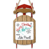Red wooden sleigh ornament with "Merry Christmas FROM Lake Powell" text.