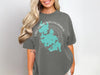 Lake Chaubunagungamaug Massachusetts map graphic on a grey t-shirt.