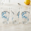 Three clear glasses with "Green River Lake Kentucky" and blue map design.