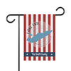 Garden flag with red and white stripes, blue Lake Erie map, and "The Smith Family".
