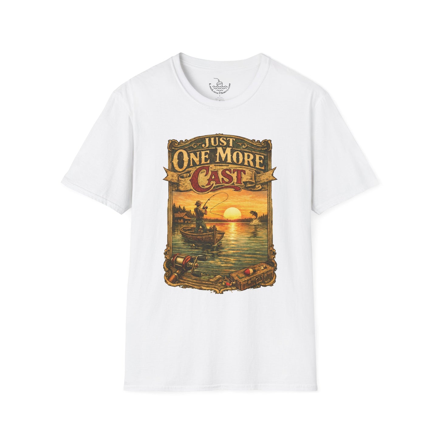 Just One More Cast Funny Fishing T-Shirt | Vintage Retro Design for Anglers and Fisherman