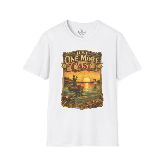 Just One More Cast Funny Fishing T-Shirt | Vintage Retro Design for Anglers and Fisherman