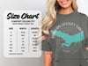 Size chart for Comfort Colors 1717 heavyweight adult tee in inches.