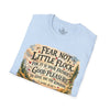 Fear Not Little Flock Scripture Luke 12:32 Ultra Soft T-Shirt | Baby Chicks Goslings Swimming | Bible Verse Gift Shirt