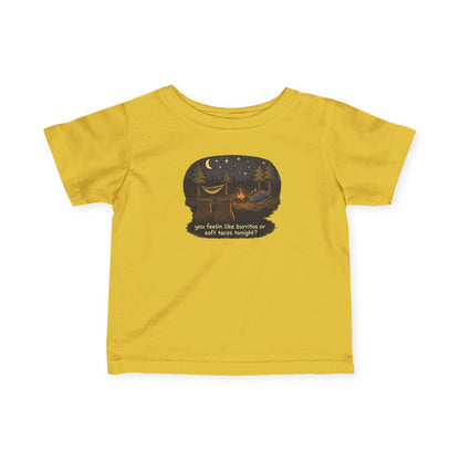 Campfire Bears Humor Baby Toddler Shirt, People in Sleeping Bags are Bear Burritos and Tacos Joke, Camping Smores Shirt