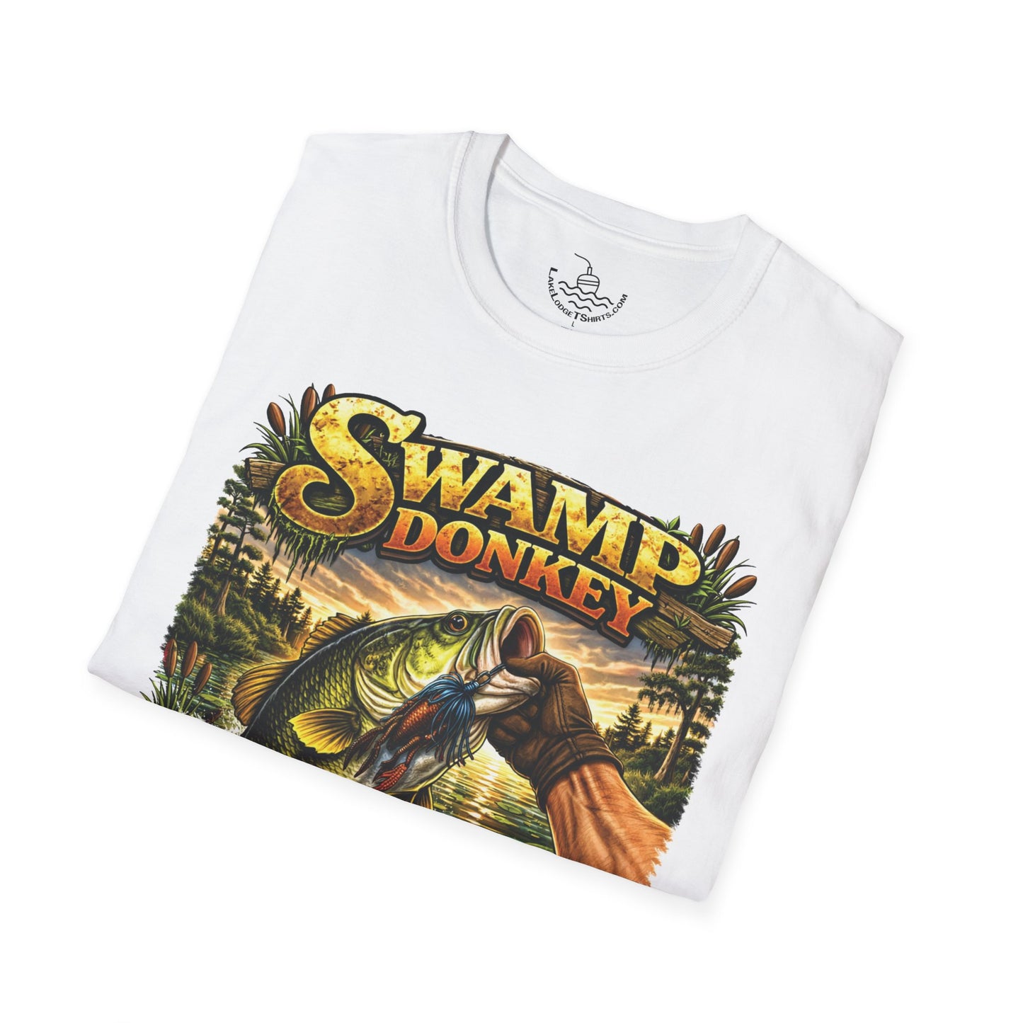 Swamp Donkey Bass Fishing Funny T-Shirt Ultra Soft | Vintage Largemouth Angler Shirt Father's Day