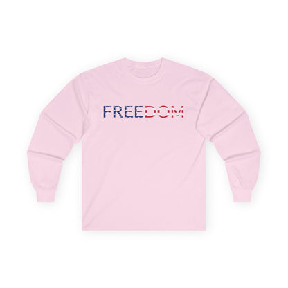 USA 250th Anniversary FREEDOM Long Sleeve Shirt | Front and Back Design | Patriotic July 4th Bald Eagle American Flag