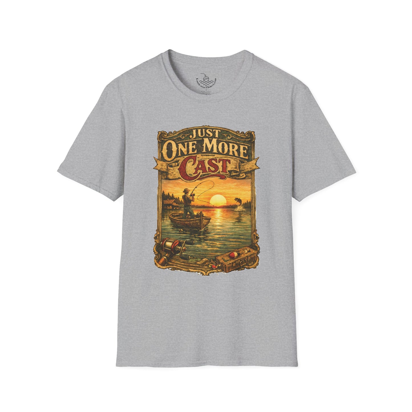 Just One More Cast Funny Fishing T-Shirt | Vintage Retro Design for Anglers and Fisherman