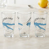Three clear glasses with a blue map graphic of Fellows Lake and "Fellows Lake Missouri" text.