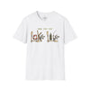 Lake Life T-Shirt | Boat Oars Life Preserver Anchor Letters Rustic Design | Fishing Water Skiing Gift Tee
