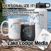 Personalize a mug, tumbler, and bottle with Lake Oconee design.