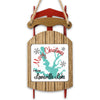 Sled ornament with Merry Christmas from Lewisville Lake text and map graphic.