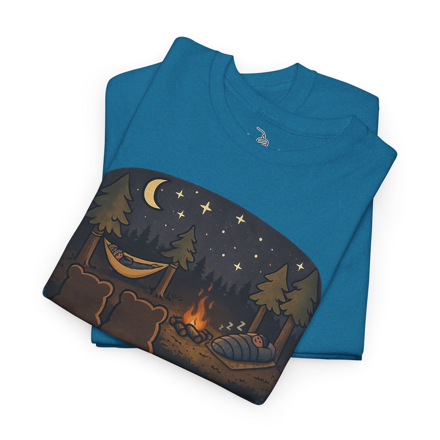 Campfire Bears Humor T-Shirt, People in Sleeping Bags are Bear Burritos and Tacos Joke, Camping Hiking Smores Bonfire Apparel