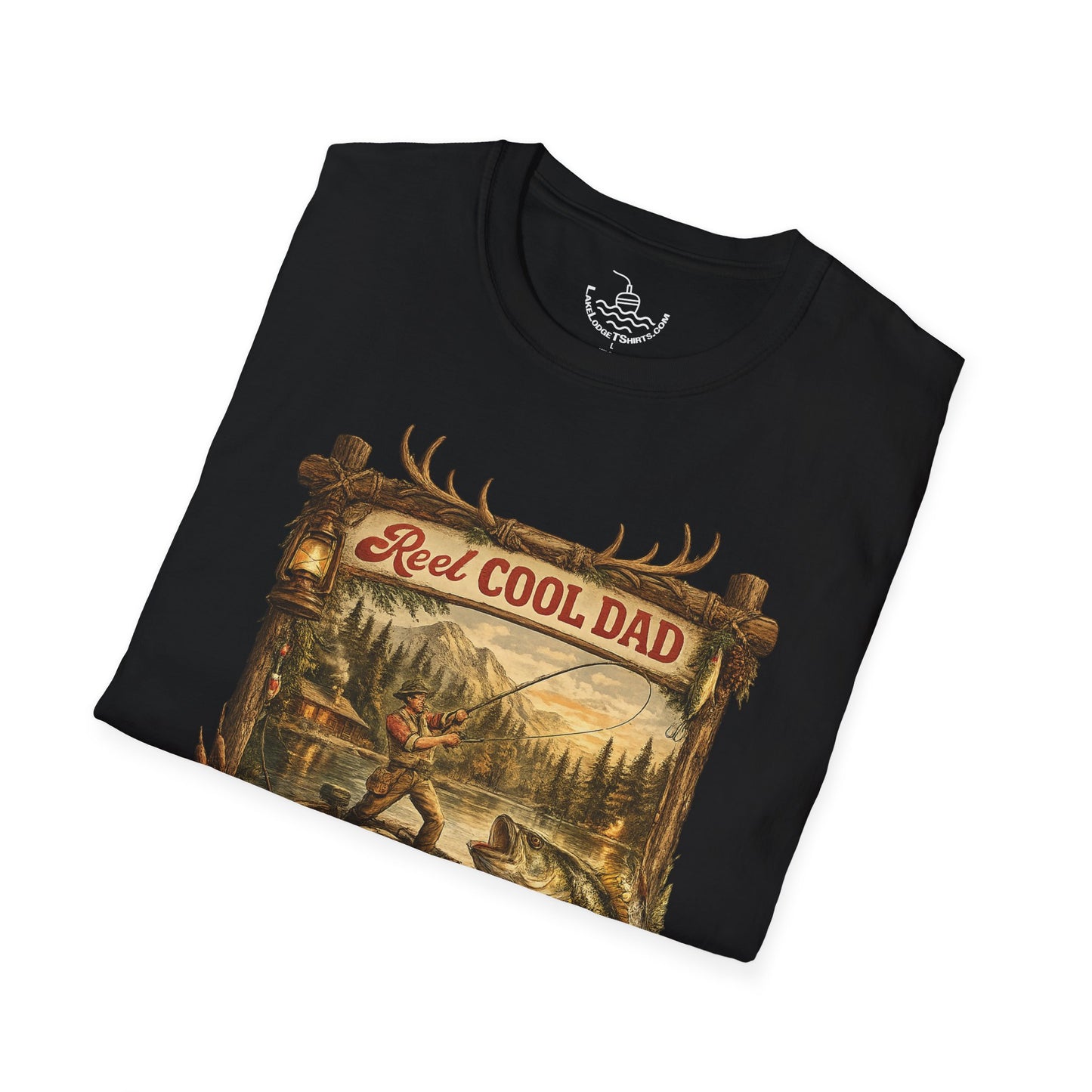 Fishing Shirt Real Reel Cool Dad Joke T-Shirt | Antique Bass Fishing Lake Life Angler Sports Fisherman Gift