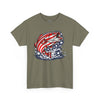 Patriotic Bass Fishing Shirt | American Flag Pride Design on Largemouth Bass with Stars and Stripes Tee for Fourth of July