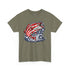 Patriotic Bass Fishing Shirt | American Flag Pride Design on Largemouth Bass with Stars and Stripes Tee for Fourth of July