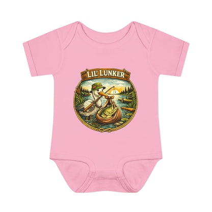 Baby Bass Fishing Lil Lunker Baby Shower BodySuit Jumper Infant Bodysuit | Baby Boy Girl Stork Delivery New Baby Gift