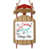 Sled ornament with "Merry Christmas From Watauga Lake" text and lake map design.