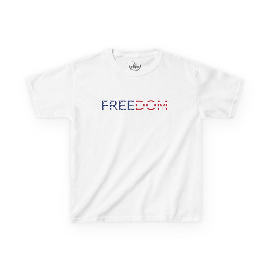 USA Youth 250th Anniversary FREEDOM Kids Shirt | Front and Back Design | Patriotic Fourth of July Bald Eagle American Flag