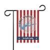 Garden flag with red and white stripes, Lake Seminole map, and "The Smith Family" text.