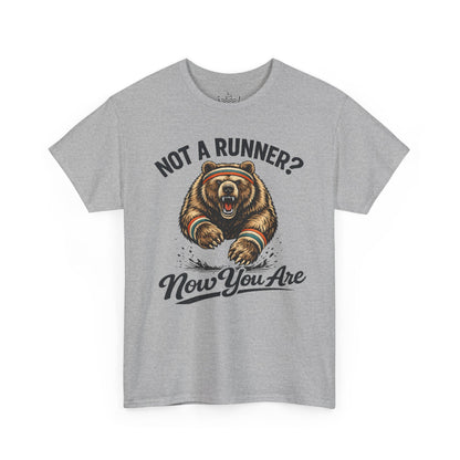 Running Shirt Kodiak Bear Not a Runner Now You Are Tee | Funny Tee for 5k and 10k Races | Walking Aerobics Workout Shirt