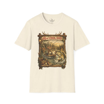 Fishing Shirt Real Reel Cool Dad Joke T-Shirt | Antique Bass Fishing Lake Life Angler Sports Fisherman Gift
