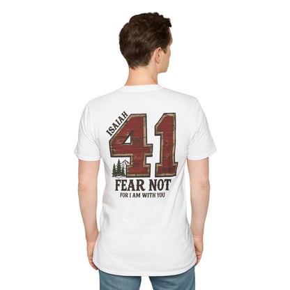 Isaiah 41:10 Fear Not For I am With You Bible Verse Scripture T-Shirt | Sports Jersey | Baptism Gift Rustic Mountain Retro