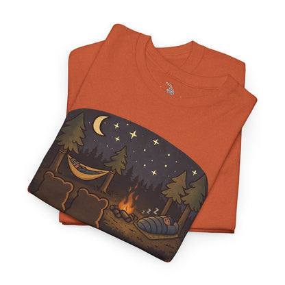 Campfire Bears Humor T-Shirt, People in Sleeping Bags are Bear Burritos and Tacos Joke, Camping Hiking Smores Bonfire Apparel