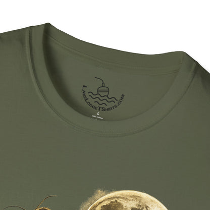 Catfish Fishing Howl at the Moon Night River Graphic T Shirt, Retro Catfish Spawn Fish Tee, Angler Fishing Shirt Gift