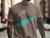 Men's tan t-shirt with Lake Erie map and compass graphic.