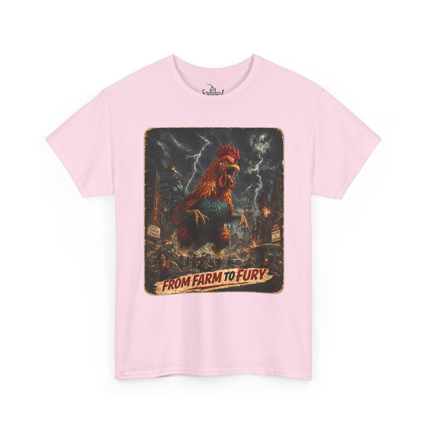 Chicken Shirt From Farm to Table Rooster Pecking Order Shirt, Dinosaur Monster Movie Poster Design, Funny Farm Life