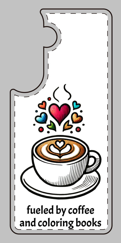 Cute Coffee Lover Silicone Phone Case - Fueled by Coffee & Coloring Books