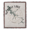 Nottely Lake Georgia map with compass rose, fringe trim.