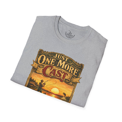 Just One More Cast Funny Fishing T-Shirt | Vintage Retro Design for Anglers and Fisherman