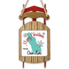 Sled ornament with "Merry Christmas from Cain Lake" and snowflakes.