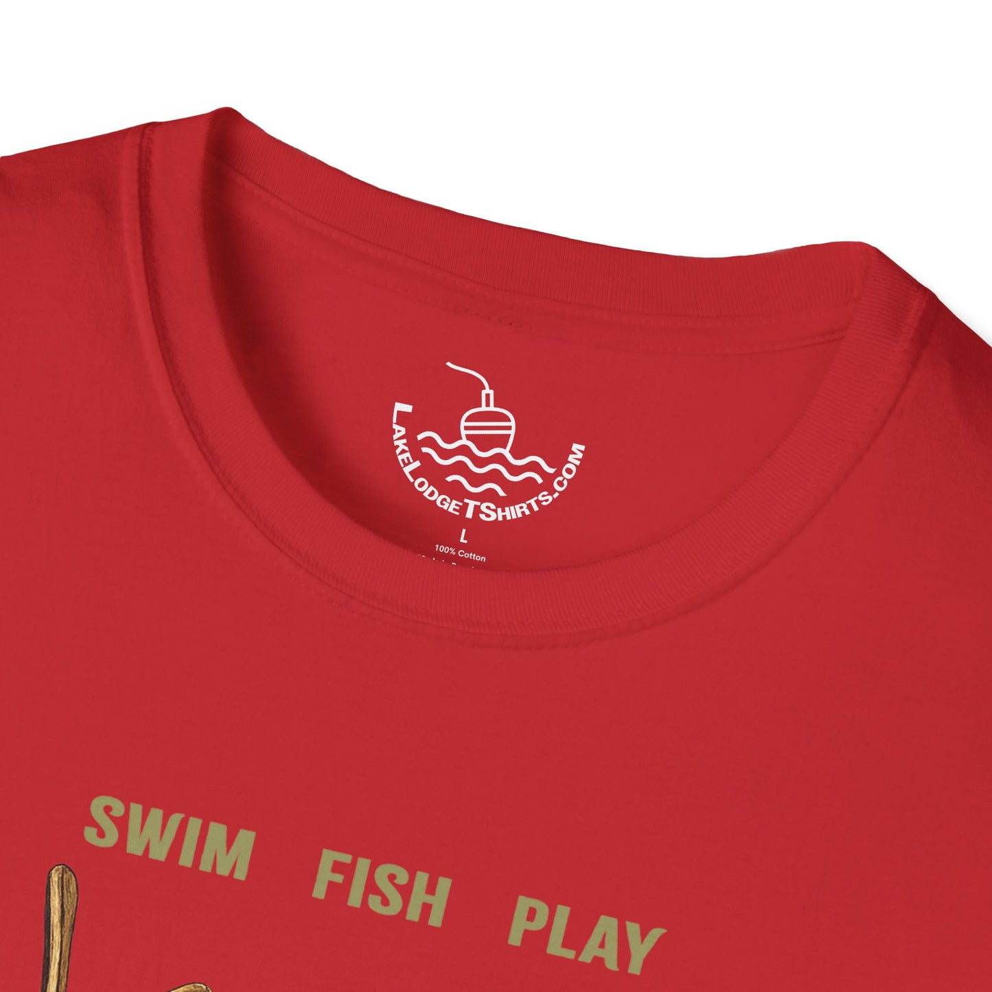 Lake Life T-Shirt | Boat Oars Life Preserver Anchor Letters Rustic Design | Fishing Water Skiing Gift Tee