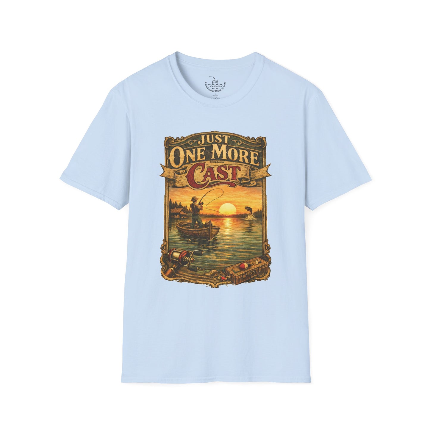 Just One More Cast Funny Fishing T-Shirt | Vintage Retro Design for Anglers and Fisherman