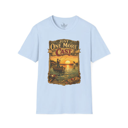 Just One More Cast Funny Fishing T-Shirt | Vintage Retro Design for Anglers and Fisherman