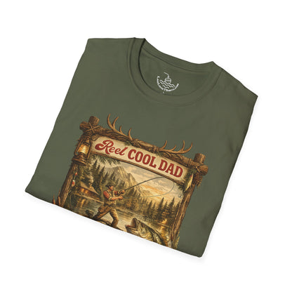 Fishing Shirt Real Reel Cool Dad Joke T-Shirt | Antique Bass Fishing Lake Life Angler Sports Fisherman Gift
