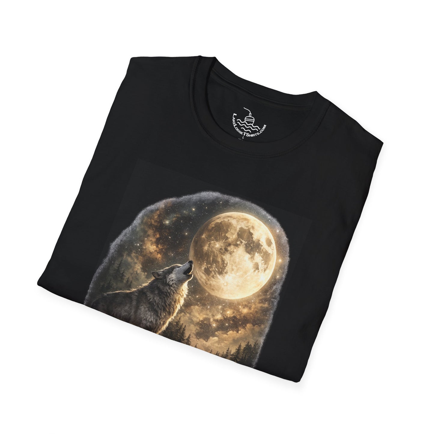 Howling Wolves Vintage 90s Howl at the Moon ULTRA SOFT Shirt, Retro Wolf Tee, Galaxy, Night Predator Hunting Grey Wolf Shirt